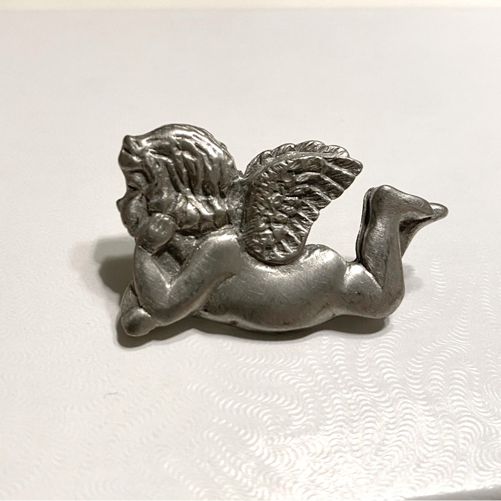 Vintage Pewter Angel Pin